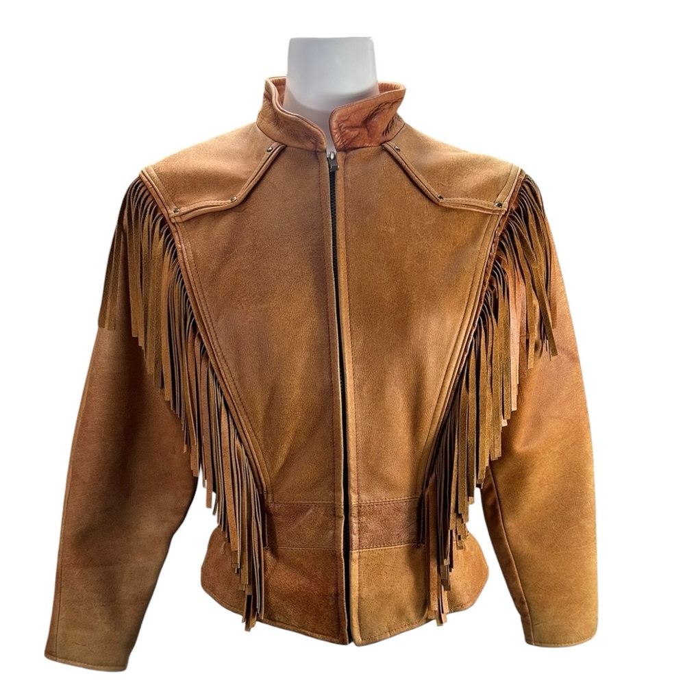 Wilsons Leather Tan Fringe Jacket